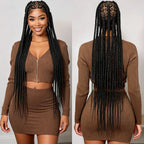 36in Full Lace Cornrow Braided Wigs Synthetic Natural Braiding Hair Wigs Box Braided Lace Wigs with Baby Hair for Black Women