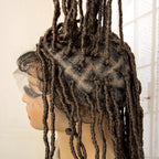 Synthetic Full Lace Locs Braided Wigs for Black Women 24 inches Knotless Box Dreadlock Braids Wig Lace Frontal Braiding Wig