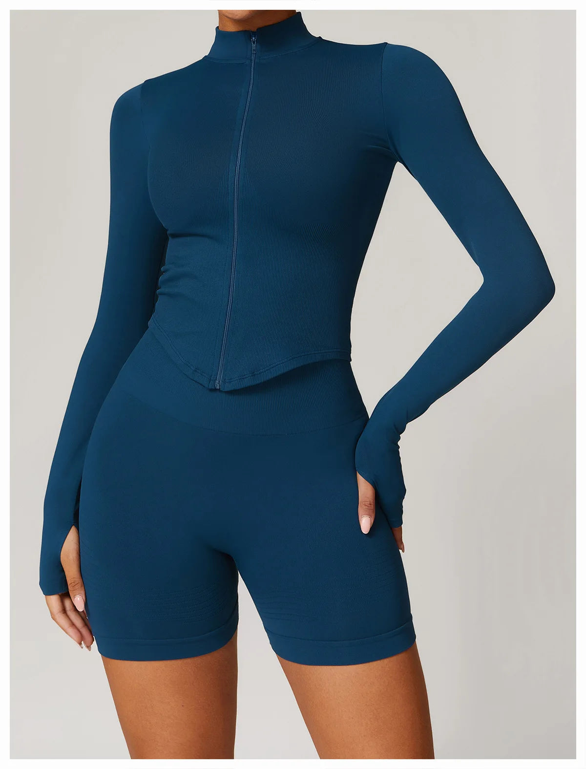 New Women Seamless Zipper Jacket Yoga Long Sleeved Gym Top Yoga Push Up Jacket Fitness Running Workout Sport Coat Women's Shirts