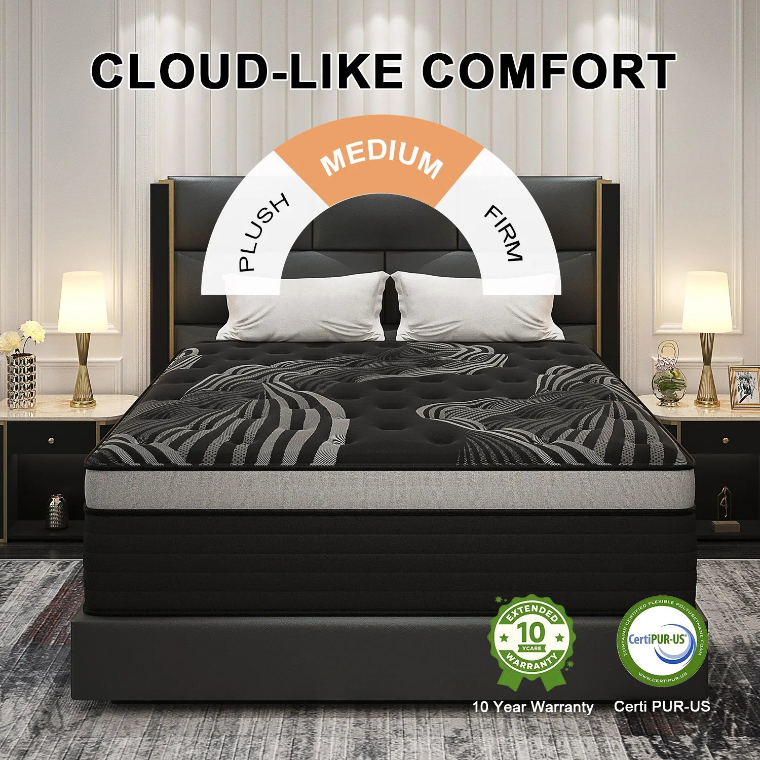 12"14" Gel Memory Foam Hybrid Pocket Spring Mattress Twin Full Queen King Bed Mattress In A Box, Medium Firm Motion Isolation