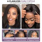 Kinky Straight Bob Wig Glueless 100% Human Raw Hair Tissage Wig HD Transparent Lace Closure Yaki Short Wig Perruques Vietnamese