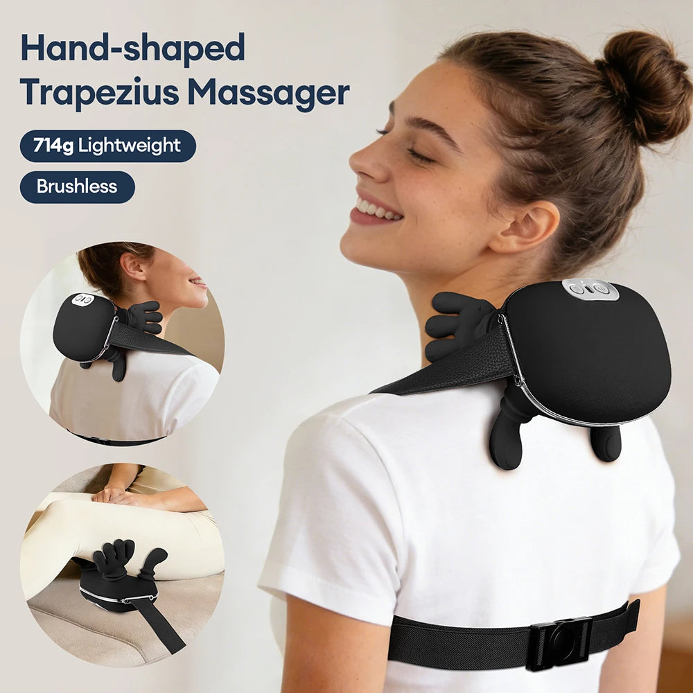Bionic Finger Neck And Shoulder Massager Cervical Trapezius 4D Kneading Body Back Hand Massage Shawl Brushless Motor