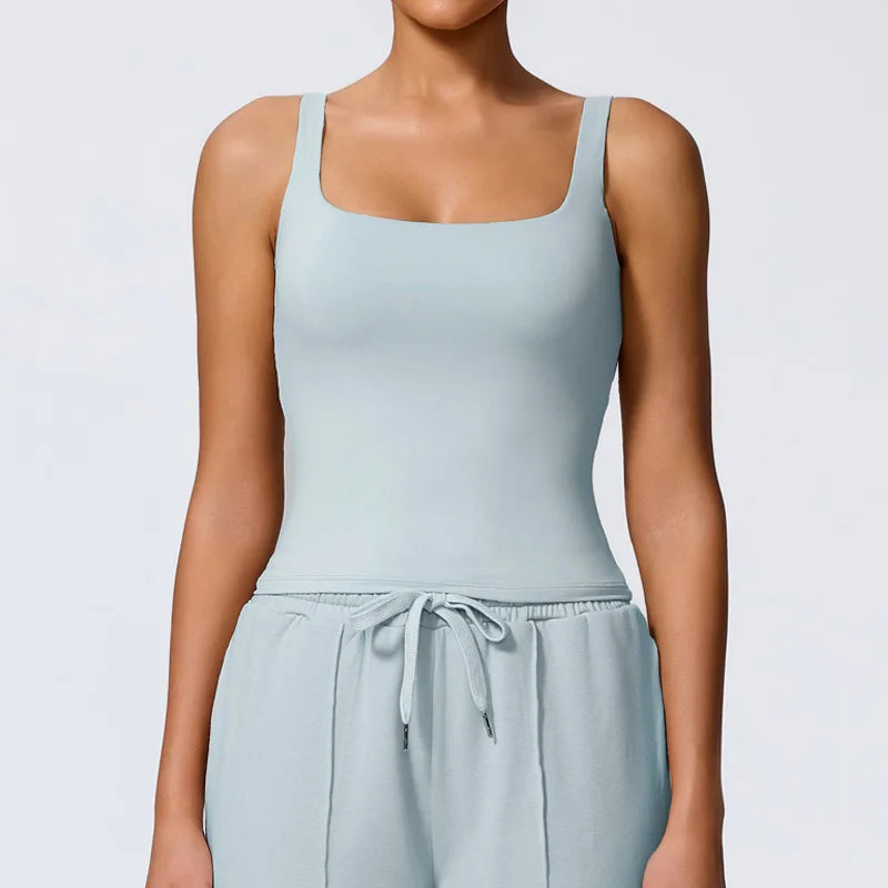 Summer Women's Workout Yoga Tank Top Quick-Dry Gym Sports Vest Female Running Tight Top Women U-Back Fitness Underwear