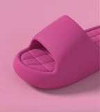 Unisex Bathroom Slippers Cloud Cushion Slides Summer Flat Sandals Thick Platform Shoes Man Indoor Non-Slip Couple Flip Flops