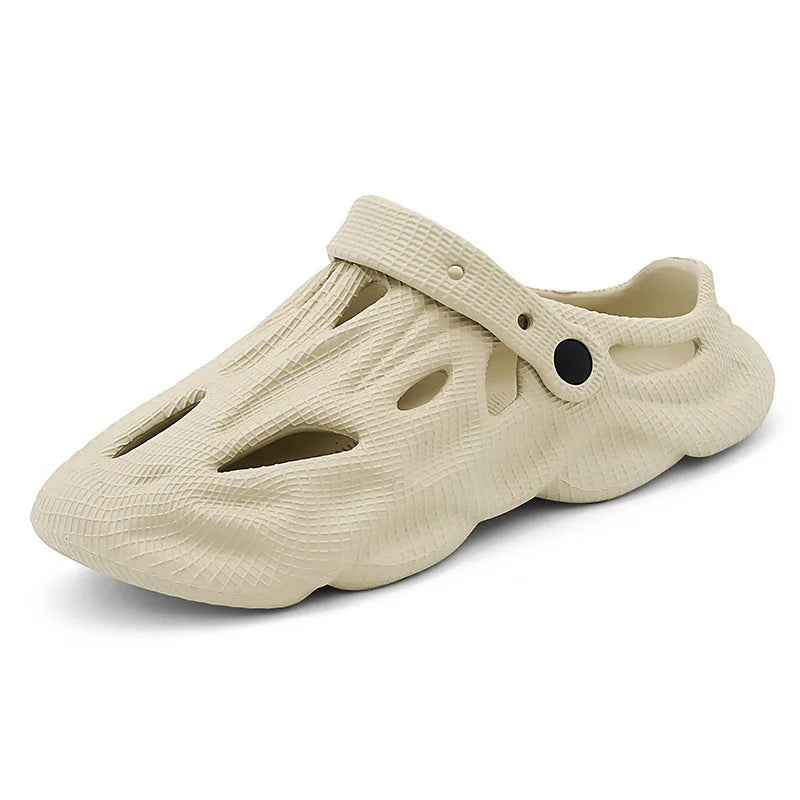 Litfun Summer Clogs Sandals For Men New Outdoor Soft Botton Beach Slippers Anti-slip EVA Garden Shoes Fashion Hollow Hole Shoes