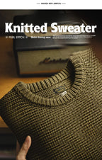 Maden Retro Heavyweight Knitted Sweater Loose Round Neck Pullover Warm Versatile Base Layer Knitwear for Men's Autumn and Winter