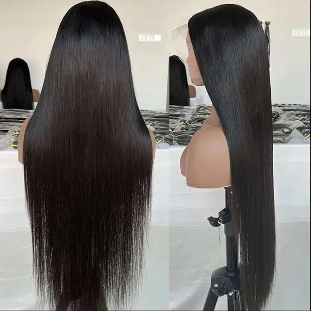 250 Density 40 44 Inch Bone Straight Hd Transparent 13x6 Lace Frontal Wig Brazilian 13x4 Hd Lace Front Human Hair Wigs For Women