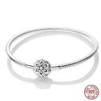 Bracelet Silver 925 Original 17-20CM Star Moon Sun Four Leaf Clover Green Zircon Bracelets Fit DIY Charms Birthday Jewelry Gifts
