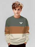 Autumn Classic Boyst-Shirt Outdoor Round Neck Long Sleeves Top Stripe 3D Print Street Loose T-Shirt Comfort Children's Clothing