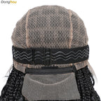 Donghou 24Inch Lace Front Boho Braided Wigs for Women Knotless Braid Wig Natural Hairline Box Braid wigs Premium Lightweight Wig