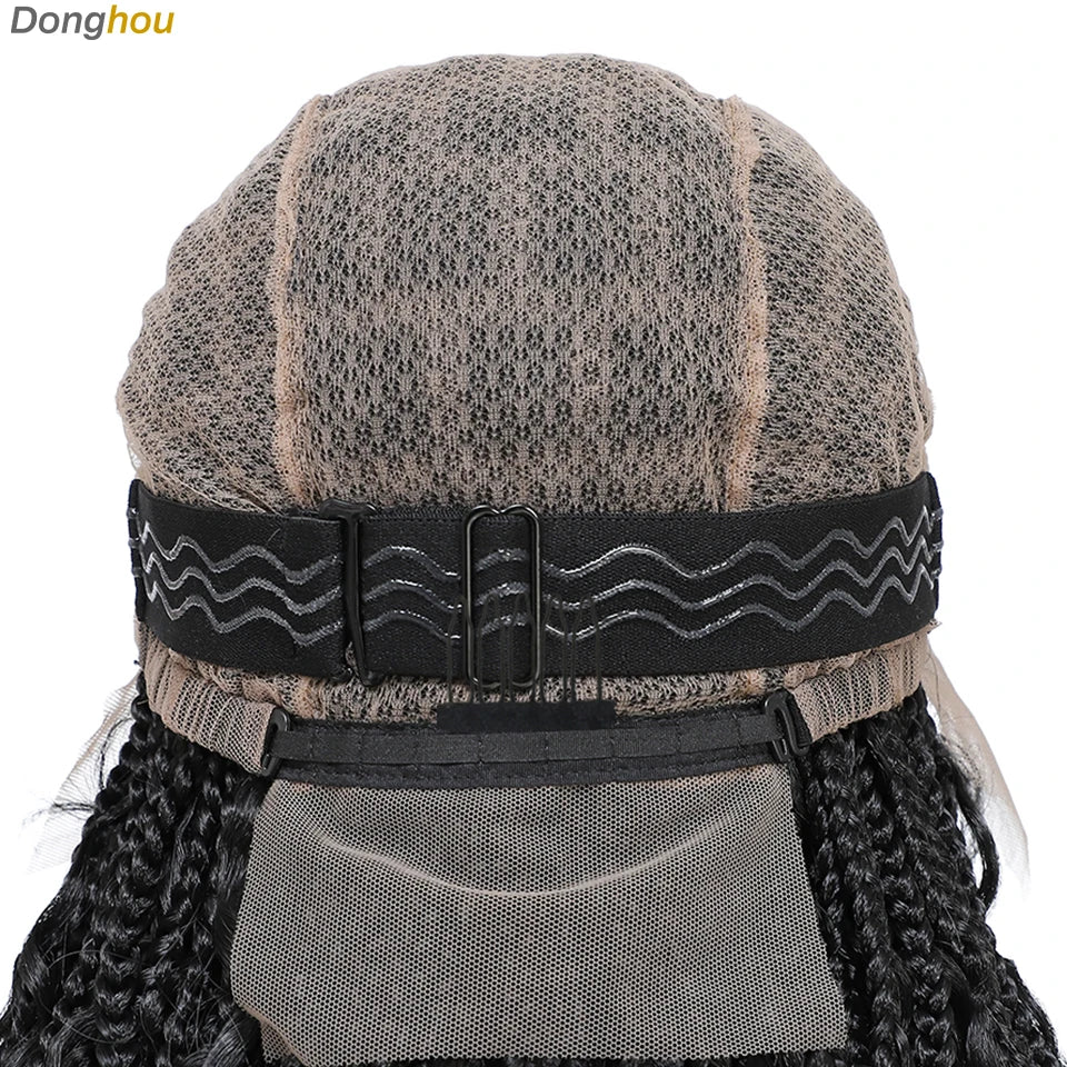 Donghou 24Inch Lace Front Boho Braided Wigs for Women Knotless Braid Wig Natural Hairline Box Braid wigs Premium Lightweight Wig