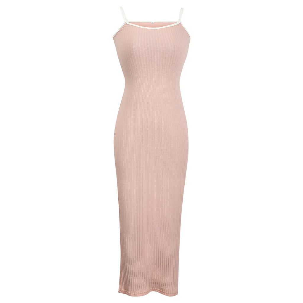 Fashion Sexy Skinny Kint Dress Backless Evening Maxi Dress Women Party Club Ladies Bodycon Peach Slim Hip Elegant Long Dresses