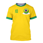 2023 New Brazil Jersey T-shirt Fine Design Brazilian Select Shirt O Neck Oversized Football Team Casual Streetwear Mens Clothing