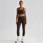 Women's Gym Workout Yoga Outfit Sets Naked feel fabric Beautiful Back Bra outdoor Running Fitness Butt-lifting Yoga Pants Suit