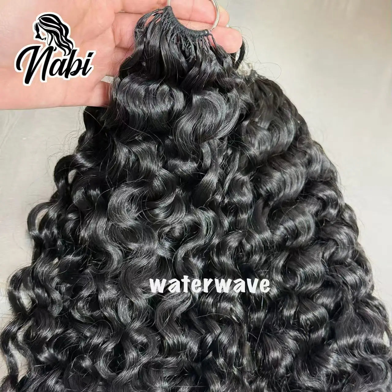 NABI Pre-Separated Crochet Human Hair Bundle Miracle Knots Braiding 14-18inch Water Wave Curly 100% Human Hair for Women