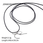 Youthway Trendy Stainless Steel Waterproof Irregular Geometric Metal Wax Rope Necklace Gold Silver For Women Jewelry Gift