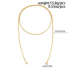 Salircon 2025 New Fashion Irregular Gold Color CCB Beaded Pendant Necklace Women Punk Multilayer Y-shaped Necklace Jewelry Gift