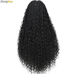 Donghou 24Inch Lace Front Boho Braided Wigs for Women Knotless Braid Wig Natural Hairline Box Braid wigs Premium Lightweight Wig