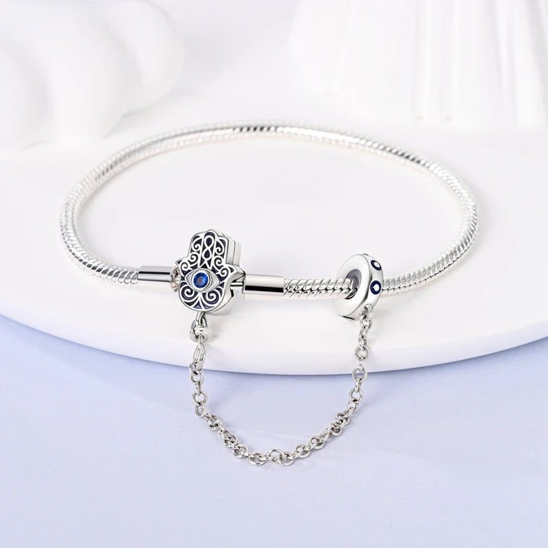 Bracelet Silver 925 Original 17-20CM Star Moon Sun Four Leaf Clover Green Zircon Bracelets Fit DIY Charms Birthday Jewelry Gifts