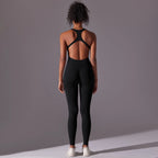 Sexy Back V Jumpsuit Gym Set Women Training Yoga Suit Sportswear Women Sports Jumpsuit Fitness Rompers Stretch Workout Bodysuits