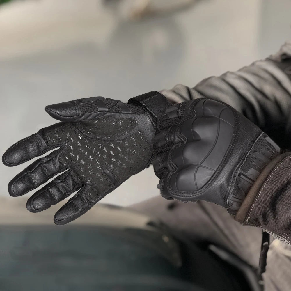 PU Leather Full Finger Tactical Touch Screen Gloves Hiking Cycling Training Climbing Airsoft Hunting Non-slip Protective Gear