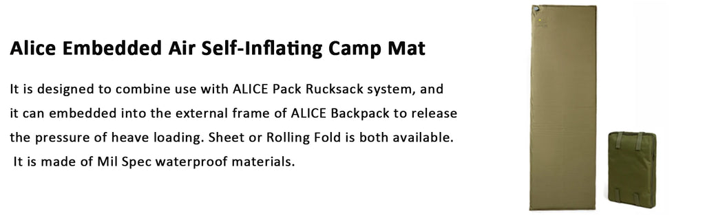 MT Military Army Alice Embedded Air Self-Inflating Camp Mat , ALICE Single Sleeping mat  for Outdoor Camping Olive Drab