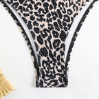 Cikini Solid Texture Split Bikini Set With Underwire, Summer Beach Swimwear Bathing Suit For Women