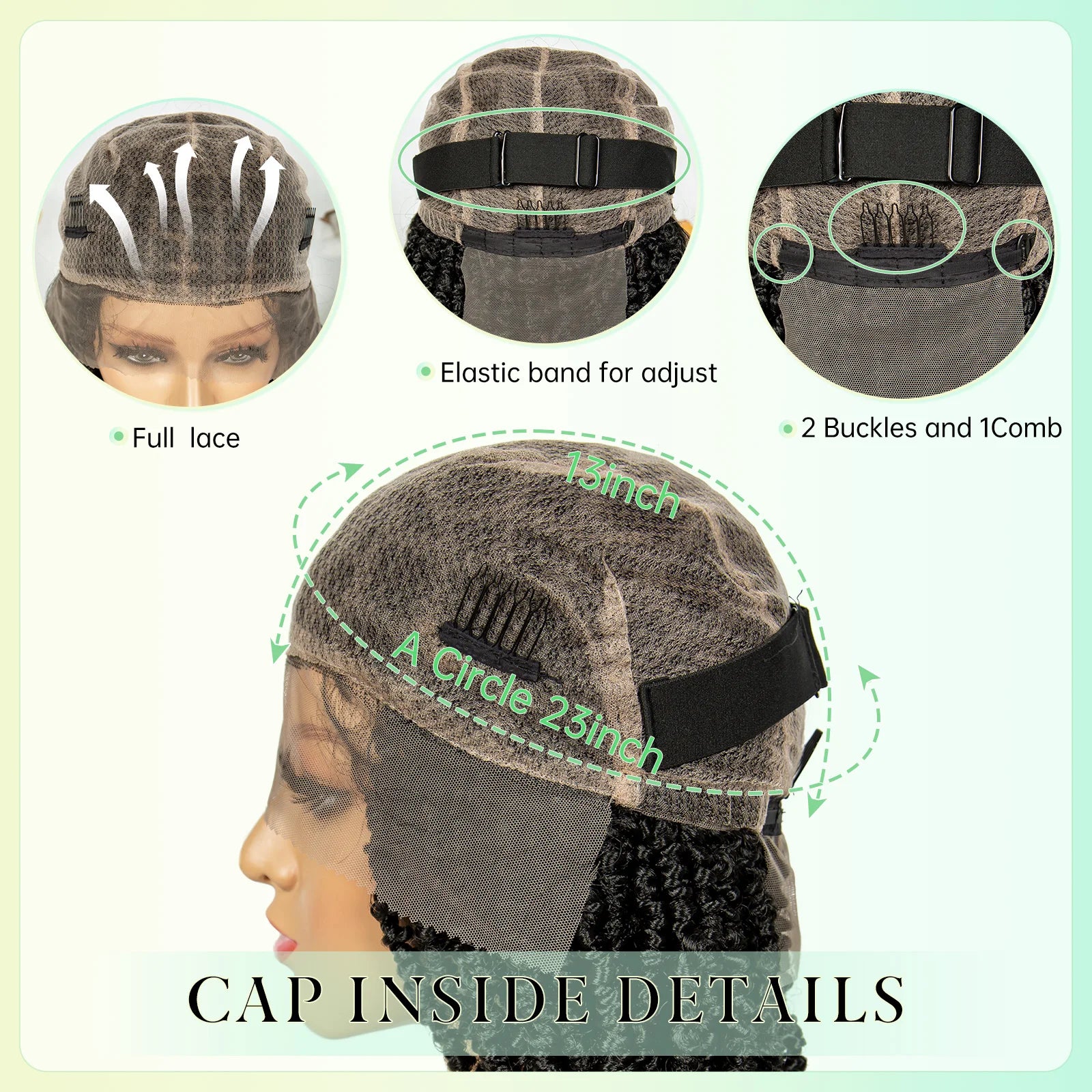 14Inch Full Lace Braided Wigs Synthetic Lace Frontal Twisted Braids Wigs with Baby Hair Knotless Box Braids Wig for Black Women