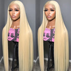 613 Blonde Bone Straight Hair Wig 100% Brazilian Human Hair 13x4 13x6 HD Transparent Lace Frontal Wig Pre Plucked 5x5 Lace Wigs