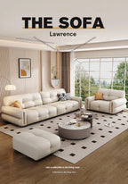 Italian Minimalist Sofa Modern Luxury Living Room Couch Straight Sofa Set Persons Genuine Leather Upholstered Furniture JT40