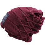 New Unisex Warm Winter Hat Fashion NC Letter Label Knitted Hats For Men & Women Add Fur Lined Thick Ski Beanie Cap