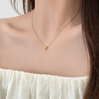 Y2k Stainless Steel Heart Pendant Bead OT Clasp Necklace For Women Men Fashion Geometric Charm Necklace Party Jewelry Gifts