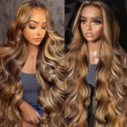 Highlight 13x6 Hd Lace Frontal Wig Human Hair Body Wave  Honey Blonde Brown Human Hair Wig P4/27 Colored Wig