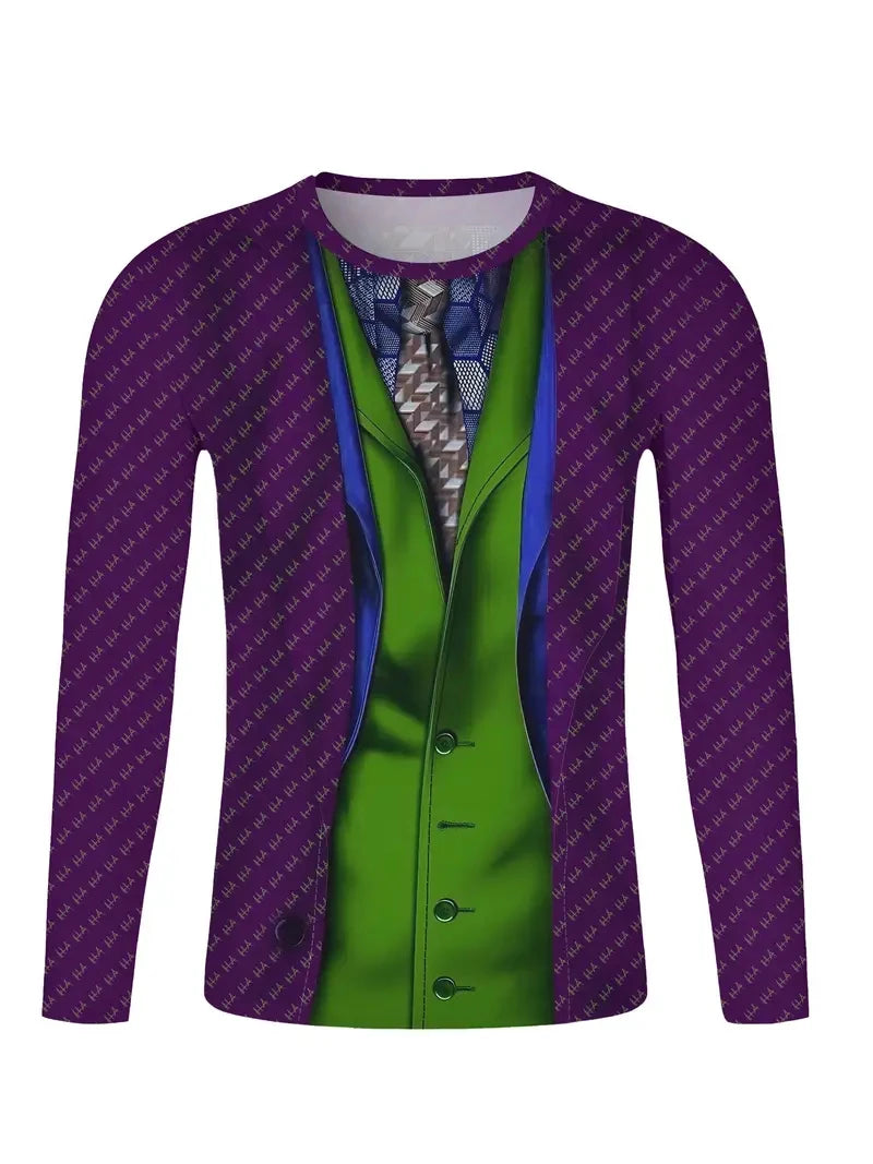 Realistic Suit Tuxedo 3D Print T Shirts Men Long Sleeve Casual Fashion T-shirt Sweatshirt Breathable Streetwear Cosplay Tshirt