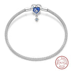 Bracelet Silver 925 Original 17-20CM Star Moon Sun Four Leaf Clover Green Zircon Bracelets Fit DIY Charms Birthday Jewelry Gifts