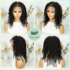 14Inch Full Lace Braided Wigs Synthetic Lace Frontal Twisted Braids Wigs with Baby Hair Knotless Box Braids Wig for Black Women