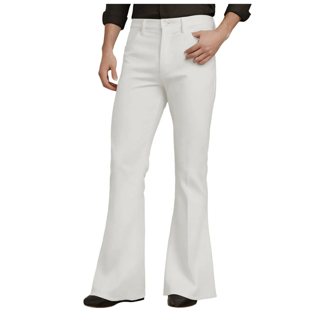 Vintage Flared Pants For Men Harajuku High Waist Skinny Pants Male Retro Slim Fit Bell Bottom Trousers Street Wear Pantalones
