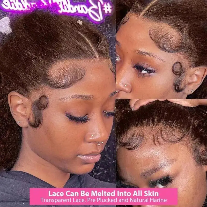 Chocolate Brown Body Wave Lace Front Wig Human Hair 220 Density Frontal Lace Wigs 30 Inch 13x6 HD Transparent Lace Human Wigs