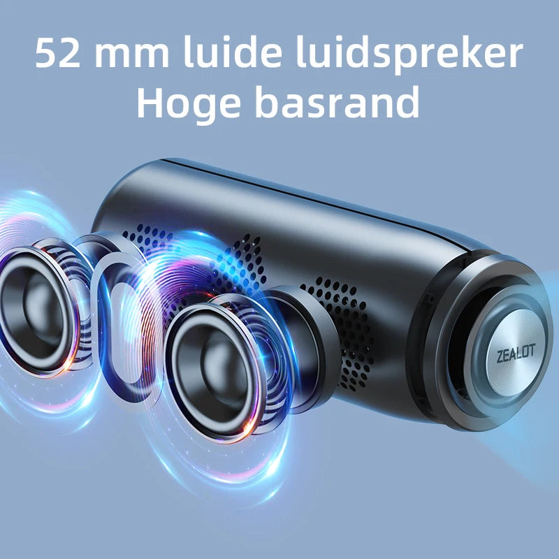 Zealot-Protable Bluetooth Speaker Enhanced Bass Portable Speaker with 12H Playtime,  IPX5 Waterproof for Camping