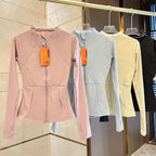 Women Sports Jacket Zip Fitness Yoga Shirt Workout Running Coats Warm Gym Long Sleeve Top Cardigan Slim Tight Jacket Activewear