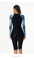 Women Swimsuit With Sleeve Female One-Piece Bathing Suit Summer Beachwear Swimming Costume Woman Full Swimwear Surfing Suit