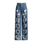 TWOTWINSTYLE Soild Two Piece Sets for Women Straplelss Sleeveless Vest High Wiast Patchwork Hollow Out Jeans Elegant Set Female