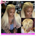 Full Wig Human Hair 250 Density 613 Blonde Preplucked Straight Full Human Hair Wig Real Glueless Hd Lace Frontwig