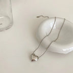 New Cross-border Couple Cavicle Chain Geometric Heart-shaped Light Luxury Temperament Simple Sweet Love Pendant Necklace Jewelry