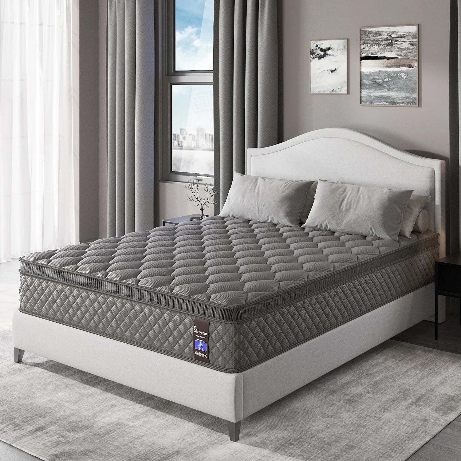 10"12"14"Twin Full Queen King Size Mattress in a Box Hybrid Spring Memory Foam,Euro Top Mattresses Medium Firm for Motion Isolat Main image