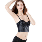 Wechery Women Leather Corset Top Crop Bustier Gothic Bra Push Up Bodice Sexy Lingerie Corselet Party Short Camis Plus Size 6XL