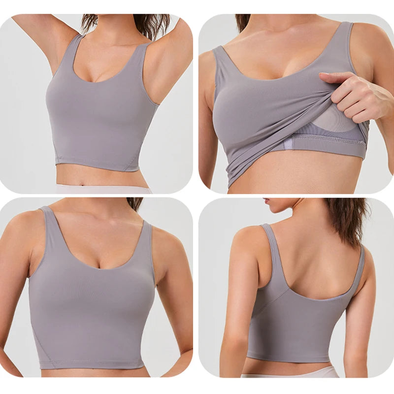 Women Yoga Vest Workout Pilates Activewear Tops Running Gym Pretty Workout Clothes Sports Bras Active Wear Female Camisole Bra Main image