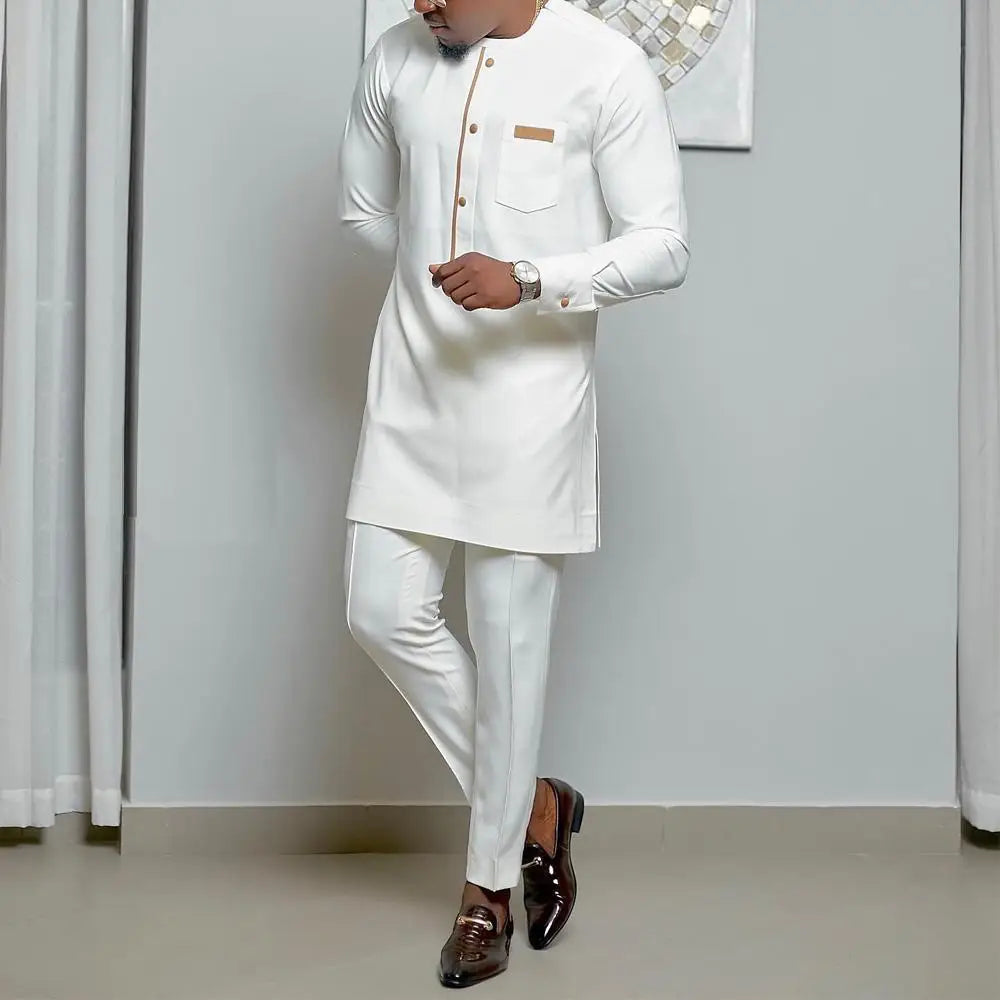 2026 new traditional men's suit luxury gentleman's shirt suit casual travel banquet men's two-piece set fashionable men's suit