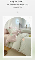 INS style high luxury solid color double-sided style single couple quilt cover soft luxury hotel & apartment & home bedding