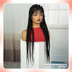 32INCH Cornrow Braided Wigs Synthetic Full Lace Braids Wig with Baby Hair Lace Frontal Knotless Braided Lace Wig for Black Women